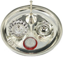NOBILITY Silver Plated Pooja Thali Set 7 Inch Daily Puja Decorative for Home Mandir Office Wedding Return Gift Items