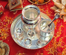 NOBILITY Silver Plated Pooja thali Set 08 Inch for Festival Ethnic Puja Thali Gift for Diwali, Home, Temple, Office, Wedding Gift