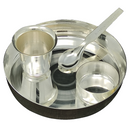 NOBILITY Silver Plated Laddu Gopal Bhog Pooja Thali Set 5 Inch Occasional Puja Decorative for Home Office Wedding Return Gift Items