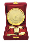 NOBILITY Laddu Gopal Bhog Thali Set Brass Small 5 Inch Pooja Set for Krishna Janmashtami Decoration Iskcon Gift Festival Krishna Puja Set for Home Office Mandir Items