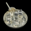 NOBILITY Silver Plated Pooja Thali Set 6 Inch Occasional Puja Decorative for Home Mandir Office Wedding Return Gift Items