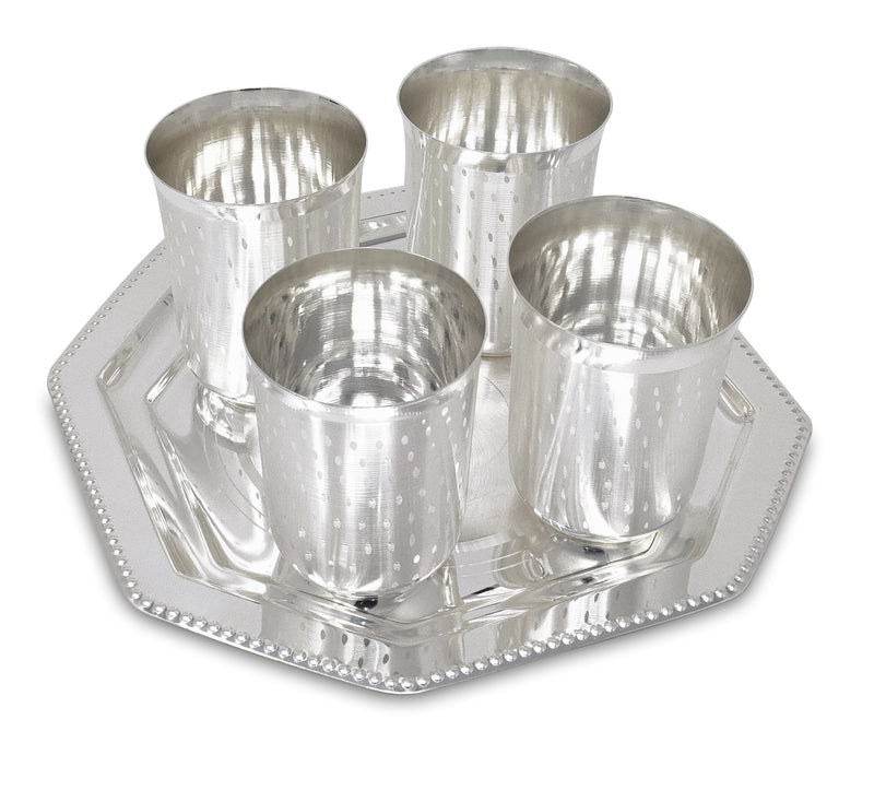 Nobility Glass Tray Set Silver Plated Serving Diwali Christmas Eid Wedding Return Corporate Gifts