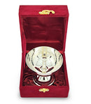 NOBILITY Silver Plated Piyali Diya with Velvet Gift Box Traditional Oil Lamp Deepak Lamp Panchmahal Deepam for Pooja Mandir Diwali Indian Puja Items Wedding Return Gifts
