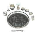 NOBILITY 12 Inch Silver Plated Pooja Thali Set with Accessories Daily Puja Decorative Gifts for Home Office Mandir Diwali Wedding Return Gift Items