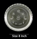 NOBILITY Silver Plated Pooja thali Set 8 Inch Festival Ethnic Puja Thali for Diwali Daily Home Mandir Office Wedding Return Gift Items