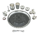 NOBILITY 12 Inch Silver Plated Pooja Thali Set with Accessories Daily Puja Decorative Gifts for Home Office Mandir Diwali Wedding Return Gift Items