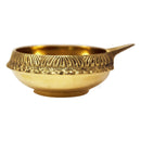 NOBILITY Kuber Diya Small Brass Handmade Oil Lamp with Golden Engraved Made of Virgin Brass Metal Diwali Diya Vilakku for Diwali Decoration Puja Traditional Indian Deepawali Pooja Gift Items