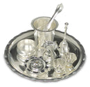 NOBILITY Silver Plated Pooja thali Set 08 Inch Festival Ethnic Puja Thali Items for Home, Office, Mandir, Weeding Gift