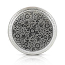 NOBILITY Pooja Thali Set Silver Plated with Blue Gift Box Designed 8 Inch Puja Plate Kalash Bowl Ghanti Spoon Dhup Dan Diya for Home Office Diwali Wedding Return Gift Items