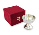 NOBILITY Silver Plated Piyali Diya with Velvet Gift Box Traditional Oil Lamp Deepak Lamp Panchmahal Deepam for Pooja Mandir Diwali Indian Puja Items Wedding Return Gifts