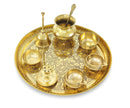 NOBILITY Brass Pooja Thali Set 10 Inch for Diwali Home Office Mandir Wedding Return Gift Items