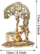 NOBILITY Krishna Statue Idol with Cow and Calf Under Tree Idol Hindu Puja Religious Murti for Janmashtami Diwali Home Decoration Temple Pooja Decor Wedding Return Gift Items