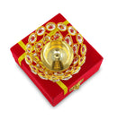 NOBILITY Crystal Diya with Red Velvet Gift Box Brass Chrystal Akhand Piyali Dia Pooja Items Diwali Decoration Puja Gifts Handmade Oil Lamp