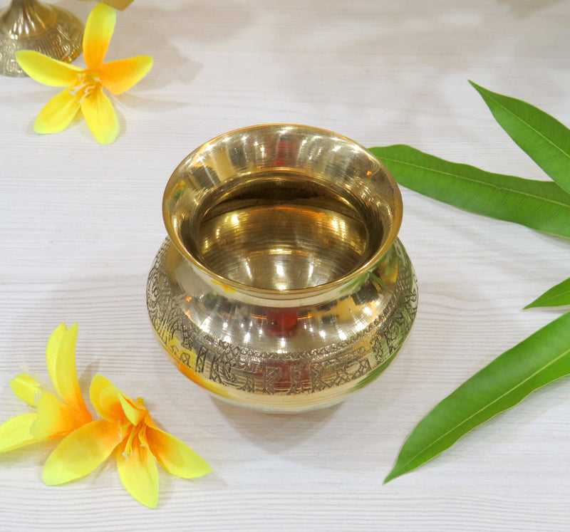 NOBILITY Brass Kalash Lota Gadwa Pooja Articles for Home Temple Decorative Puja Items for Poojan Purpose Return Gift