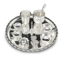 NOBILITY 12 Inch Silver Plated Pooja Thali Set with Accessories Daily Puja Decorative Gifts for Home Office Mandir Diwali Wedding Return Gift Items