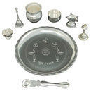 NOBILITY Silver Plated Pooja thali Set 08 Inch Festival Ethnic Puja Thali Items for Home, Office, Mandir, Weeding Gift