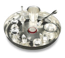NOBILITY Silver Plated Pooja Thali Set 10 Inch with Accessories Daily Puja Decorative Item for Diwali Mandir Home Office Wedding Return Gift Items