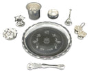 NOBILITY Silver Plated Pooja thali Set 08 Inch Festival Ethnic Puja Thali Items for Home, Office, Mandir, Weeding Gift