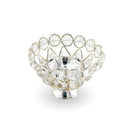 NOBILITY Crystal Diya with Red Velvet Gift Box German Silver Chrystal Akhand Piyali Dia Pooja Items Diwali Decoration Puja Gifts Handmade Oil Lamp