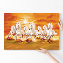 NOBILITY 7 Horse Vastu Canvas Painting with Frame For Energize Your Space with Prosperity and Harmony | Modern Painting For Living Room, Bed Room, Office & Wall Decoration (24 x 15 inch