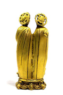 NOBILITY  Brass Holy Family of Mother Mary, Joseph, Jesus Christ Idol Statue Sculpture - (7.5" Inches Height)