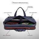 NOBILITY Leather Laptop Bag for Men I Fits Upto 15.6 Inch Laptop/MacBook I Padded Laptop Compartment I Carry Handles with Adjustable Strap I DIMENSION : L-16 inch W-4 inch H-12 inch