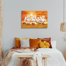 NOBILITY 7 Horse Vastu Canvas Painting with Frame For Energize Your Space with Prosperity and Harmony | Modern Painting For Living Room, Bed Room, Office & Wall Decoration (24 x 15 inch