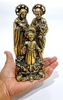 NOBILITY  Brass Holy Family of Mother Mary, Joseph, Jesus Christ Idol Statue Sculpture - (7.5" Inches Height)