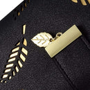 NOBILITY Women's Rose Gold Vegan Leather Leaf Bi-fold Card Coin Holder Long Wallet