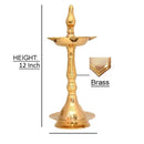NOBILITY Brass Oil Lamp Diya Kerala Traditional Samai Deepak Lamp Kutthu Vilakku Panchmahal Deepam for Pooja Mandir Diwali Indian Wedding Return Gift Items Pack of 2