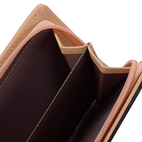 NOBILITY Women's Rose Gold Vegan Leather Leaf Bi-fold Card Coin Holder Long Wallet