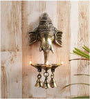 আভিজাত্য গণেশ পিতলের ঝুলন্ত দিয়া মূর্তি সঙ্গে বেল স্ট্যান্ডার্ড গণেশ মূর্তি পূজা বাড়ির জন্য আলংকারিক পূজা দীপাবলি বিবাহের ফেরত উপহার সামগ্রী 