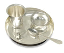 NOBILITY Baby Dinner Set Silver Plated 7 Inch for Annaprashan Sanskar Rice Ceremony Gift for Girls Boys Kids Festive Birthday Return Home Decorative Gifts Items