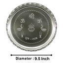 NOBILITY Silver Plated Pooja thali Set 9.5 Inch with Plate Diya Haldi Kumkum Stand Panchapatra Palli Bowl Dhup Dan Ghanti Puja Thali for Home Mandir Office Diwali Wedding Return Gift Items