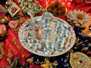 NOBILITY Premium Silver Plated Puja Thali Set 12 Inch with Accessories for Festival Ethnic Pooja Thali Set Gift for Home, Temple, Office, Wedding Gift