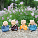 NOBILITY 1 Set Monk Buddha Miniature Set for Unique Gift, Home, Bedroom, Living Room, Office, Restaurant Decor, Showpiece, Gifts Figurines and Garden Decor Items - Resin (Multicolor)