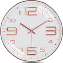 NOBILITY Clock 12" Silent Quartz Decorative Latest Wall Clock Non-Ticking Classic Clock Battery Operated Round Easy to Read for Home/ Kitchen / Bedroom/ Office/ School