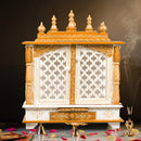 NOBILITY art and craft Wooden Temple, Pooja Mandir, Pooja Mandap for Home (Red, 18 x 12 x 24 inch)