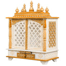 NOBILITY art and craft Wooden Temple, Pooja Mandir, Pooja Mandap for Home (Red, 18 x 12 x 24 inch)