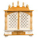 NOBILITY art and craft Wooden Temple, Pooja Mandir, Pooja Mandap for Home (Red, 18 x 12 x 24 inch)