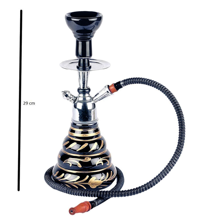 NOBILITY Refreshing Round Base 38.1cm Glass Hookah (Black)