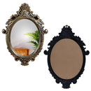 NOBILITY Antique Wall Mirror - Ornate Elliptical Design with Compressed Wooden Frame Vintage Wall Mount Mirror Makeup Elegant Hanging Glass Living Room Bedroom Bathroom Basin Home Decor (64x46 cm)