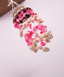 NOBILITY Sea Shell Decorative Wind Chime for Home, Garden and Balcony Decor | Mini Door Hanger | Soothing Rain Sound & Very Lucky According to Vastu | Attracts Good Luck (Pink)