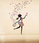 NOBILITY Set of 4 Wall Sticker Love Birds with Hearts (120 x 85 cms) | Tribal Lady (180 x 60 cms) | Free Bird Case | Dream Girl (59 x 89 Cm)