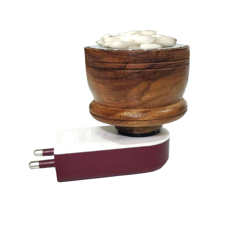 NOBILITY Wooden Kapur Dani Camphor Karpuram Aroma Oil Diffuser Incense Burner Electrical Stand Machine Holder for Home, Office (Camphor NOT Included)